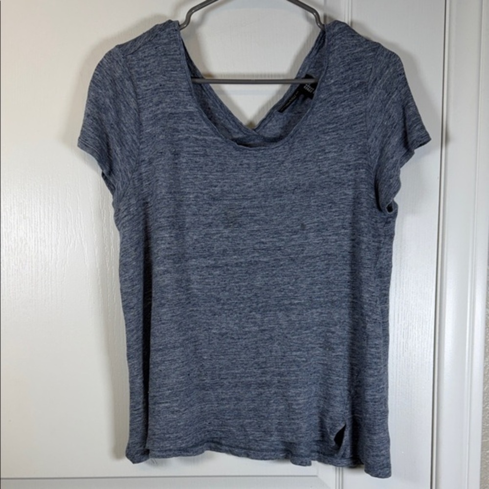 Willi Smith 100% Linen Blue V-Neck Shirt Size XL #2205